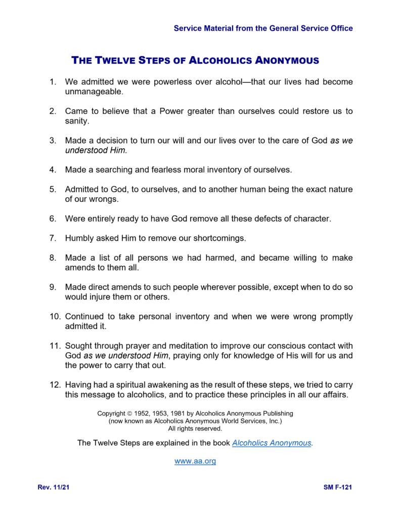 AA 12 Steps